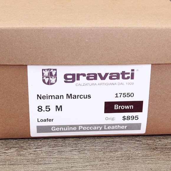 $895 GRAVATI Arthur Beren 8.5 M Genuine PECCARY Brown 17550 * add $15 new Trees main image 3